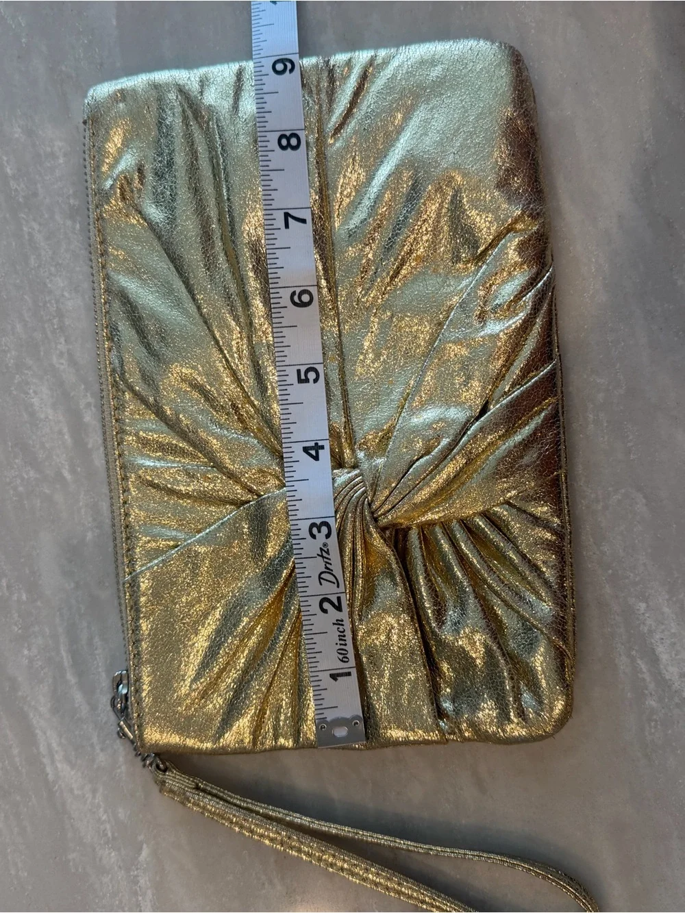 Express Gold Knot-Front Wristlet Clutch